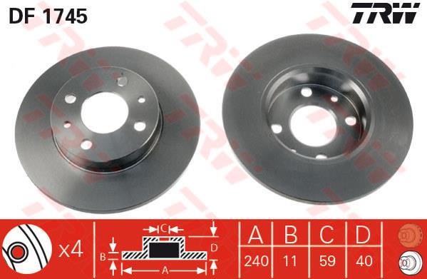 COPPIA DISCHI FIAT PUNTO 08/93> PANDA 0 9/03>