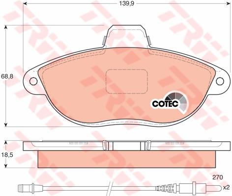 PASTIGLIE FRENI ANTERIORE  CITROEN EVASION -JUMPY  FIAT ULYSSE SCUDO PEUGEOT 806- EXPERT