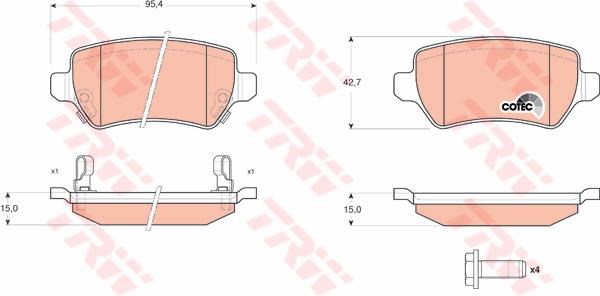 PASTIGLIE FRENI POSTERIORE OPEL ASTRA-MERIVA-ZAFIRA