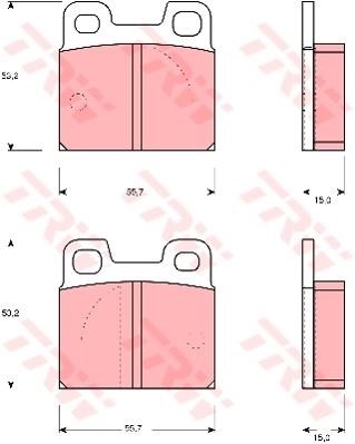 PASTIGLIE  FRENI POSTERIORI ALFA ROMEO GIULIA SPIDER GIULETTA ALFETTA GTV