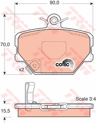 Pastiglie Freno Anteriore Smart Cabrio - City Coupe - Crossblade - Fortwo Cabrio - Fortwo Coupe - Roadster - Roadster Coupe