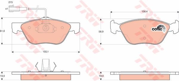 PASTIGLIE FRENI ANTERIORE ALFA 145-147 FIAT MULTIPLA